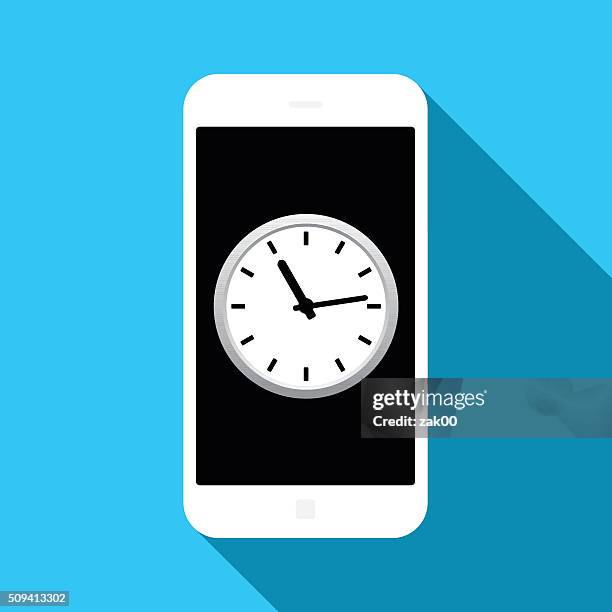 mobile time management icon - digital clock stock illustrations