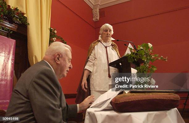 FORMER AUSTRALIAN PRIME MINISTER GOUGH WHITLAM AND WIFE MARGARET AT THE OPENING OF THE NELSON MEERS FOUNDATION HERITAGE COLLECTION. MR & MRS WHITLAM...