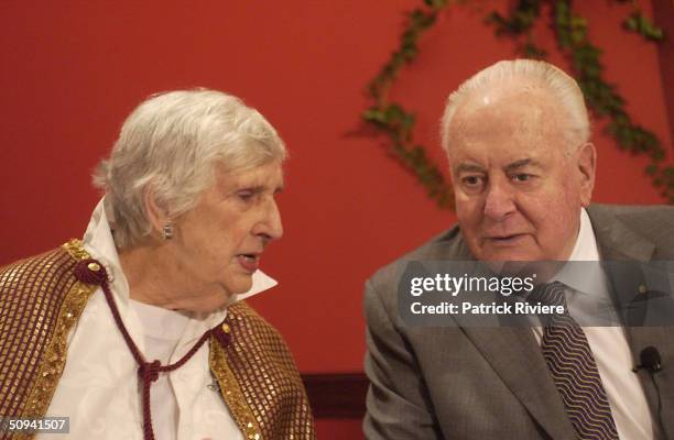 FORMER AUSTRALIAN PRIME MINISTER GOUGH WHITLAM AND WIFE MARGARET AT THE OPENING OF THE NELSON MEERS FOUNDATION HERITAGE COLLECTION. MR & MRS WHITLAM...