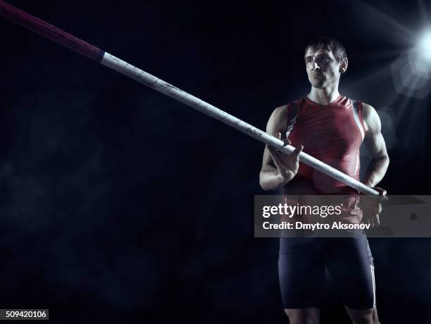 pole vault athlete - pole vault stock pictures, royalty-free photos & images