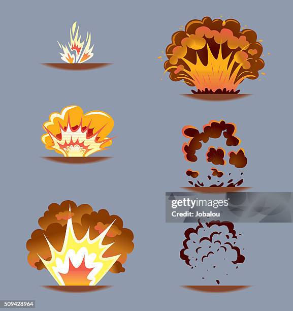 comic explosion effect sequence - dynamite stock illustrations