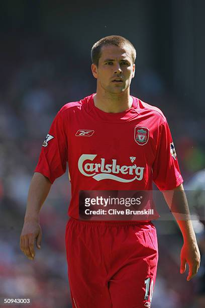 Michael Owen of Liverpool during the FA Barclaycard Premiership match between Liverpool and Newcastle United at Anfield on May 15, 2004 in Liverpool,...