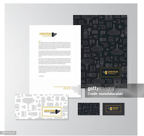 fotograf briefpapier gestaltung - visitenkarte stock-grafiken, -clipart, -cartoons und -symbole