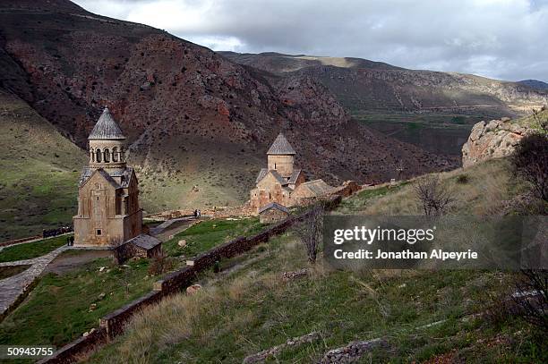 Noravank monastery, a 16th centry marvel which sustained a terrible earthquake in the 20's, stands April 25, 2004 in Armenia.