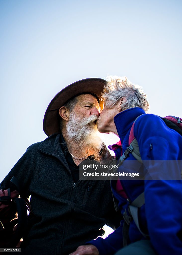 Senior Couple Hiking in the Australia outback.