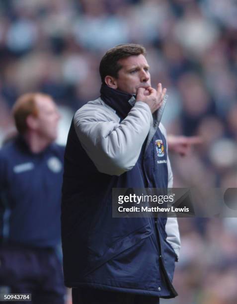 Eric Black manager of Coventry City during the Nationwide Division One match between West Bromwich Albion and Coventry City at The Hawthorns on March...