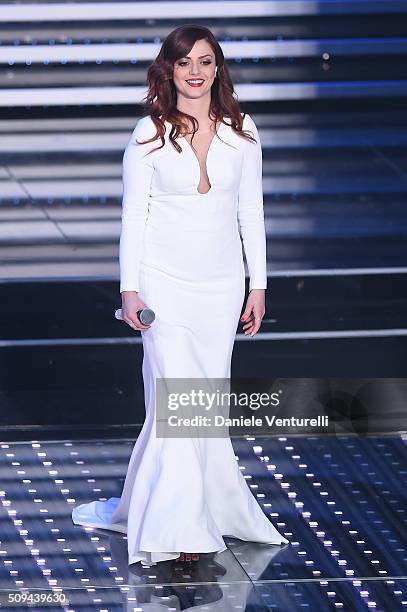 Annalisa attends second night of the 66th Festival di Sanremo 2016 at Teatro Ariston on February 10, 2016 in Sanremo, Italy.