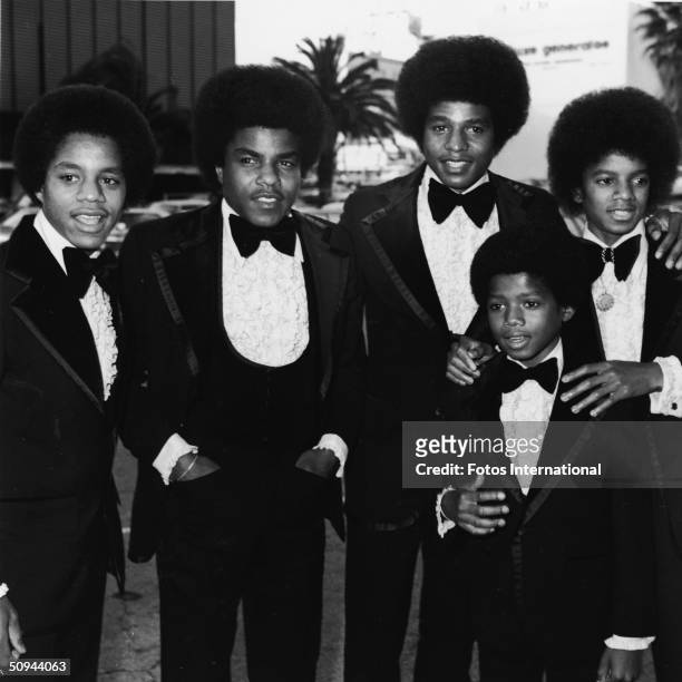 Marlon Jackson, Tito Jackson, Jackie Jackson, Randy Jackson and Michael Jackson of The Jackson 5 attend the Grammy Awards ceremony on March 5, 1974...