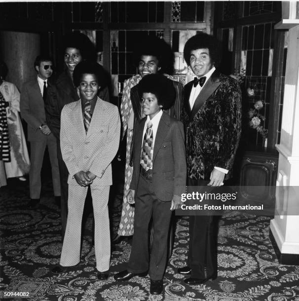 The Jacksons attend the Image Awards at the Hollywood Palladium, Hollywood, California, November 1971. From left, Jackie Jackson, Jermaine Jackson,...