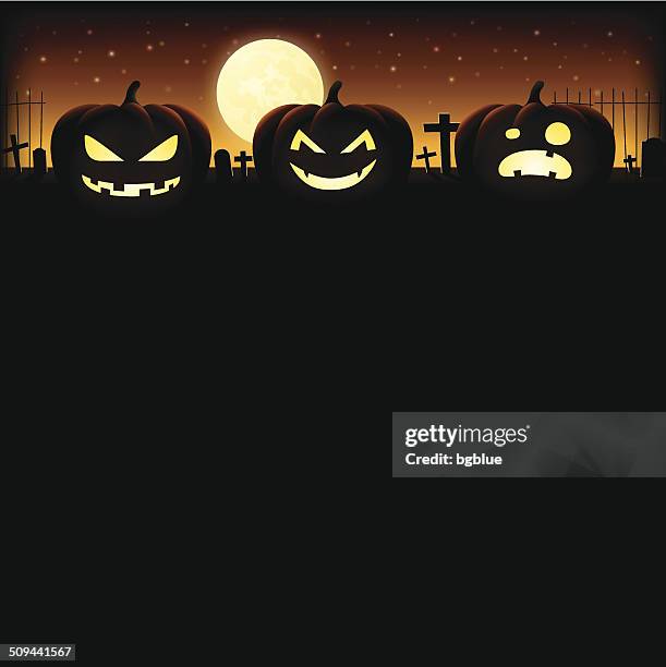 halloween pumpkin background - gravestone background stock illustrations