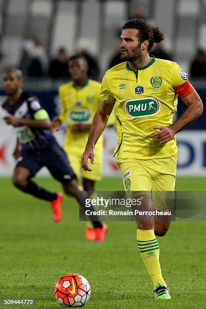 Oswaldo Vizcarrondo for FC Nantes in action during the French Cup match between FC Girondins de Bordeaux and FC Nantes at Stade Matmut Atlantique at...