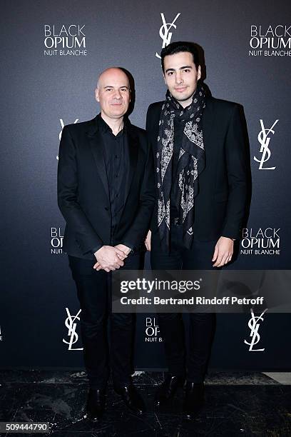 General Director of of Yves Saint Laurent, Stephan Bezy and Jean-Victor Meyers attend YSL Beauty launches the New Fragrance 'Black Opium Nuit...