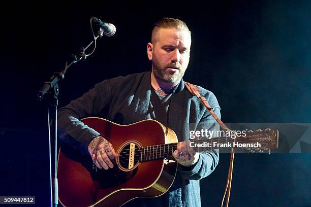 Canadian singer Dallas Green aka City and Colour performs live during a concert at the Huxleys on February 10, 2016 in Berlin, Germany.