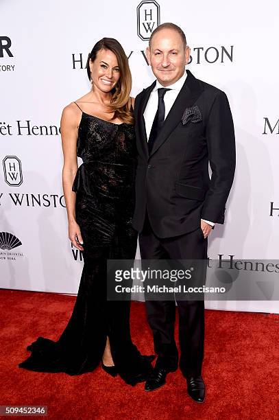 Kelly Bensimon and John Demsey attend the 2016 amfAR New York Gala at Cipriani Wall Street on February 10, 2016 in New York City.
