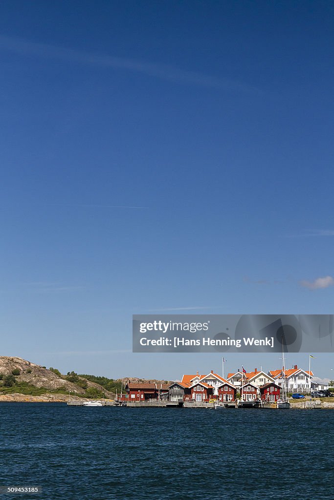 Harbour town and blue sky