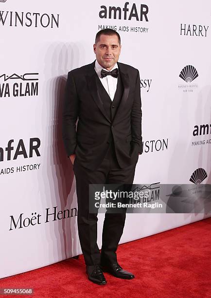 Riccardo Silva poses for a picture during the AmfAR New York Gala 2016 on February 10, 2016 in New York City.