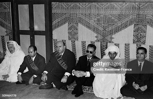 Historical Leader Of the National Liberation Front Krim Belkacem - 2nd From Left - And Mohammedi Said, Colonel Of National Army Of Liberation- 3rd...