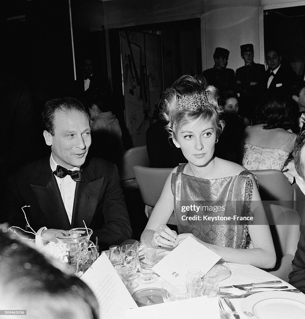 Princess Paola Of Belgium At The Dinner Of The Bal Des Petits Lits Blancs Aboard Liner 'France'