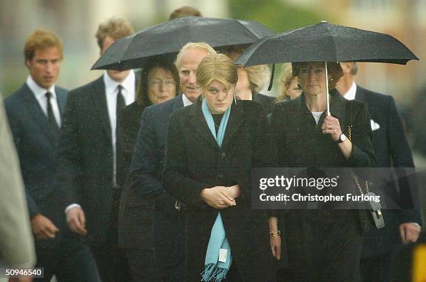 Prince William and family members attend the funeral of Princess Diana's mother Frances Shand Kydd at the Cathedral of Saint Columba on June 10, 2004...