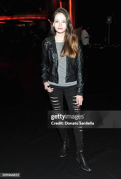 Actress Mackenzie Foy attends Saint Laurent at the Palladium on February 10, 2016 in Los Angeles, California for the Saint Laurent Los Angeles show.