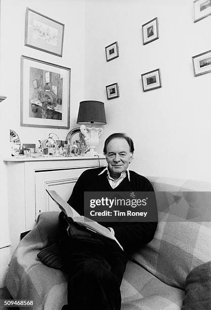 English actor Tony Britton at home, UK, circa 1995.