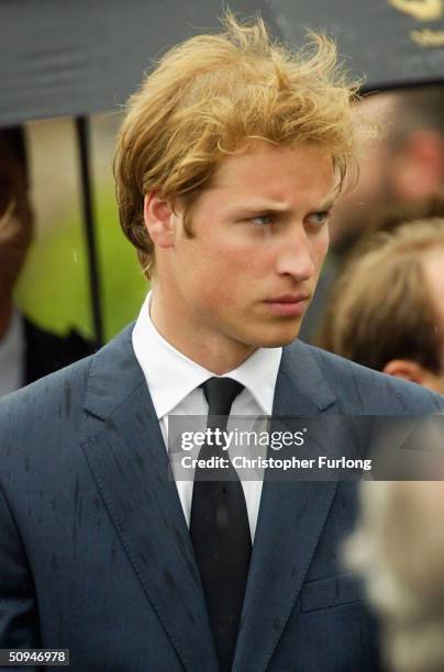 Prince William follows the coffin of his grandmother Frances Shand Kydd at the Cathedral of Saint Columba on June 10, 2004 in Oban, Argyll & Bute,...