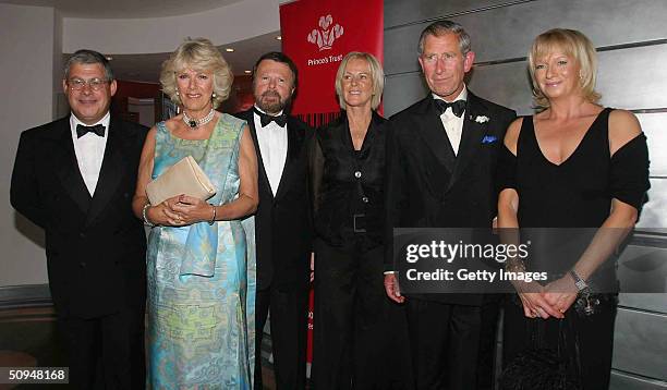 Theatre owner Sir Cameron Mackintosh, Camilla Parker-Bowles, Bjorn Ulvaeneus, Anni-Frid Synni Lyngstad, HRH Prince Charles and producer Judy Cramer...