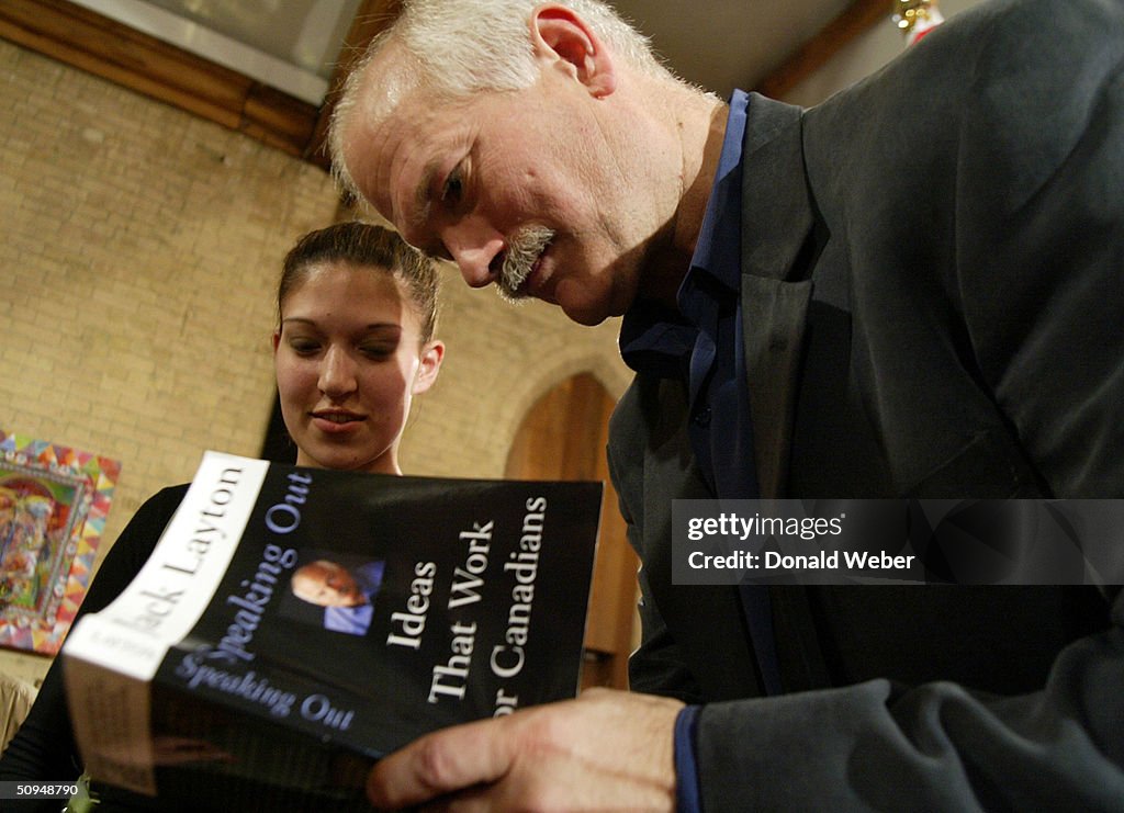 Canadian NDP Leader Jack Layton Campaigns In Ontario