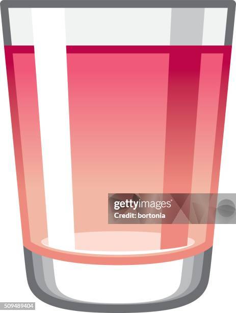alcoholic pink shot glass icon - cranberry juice stock illustrations