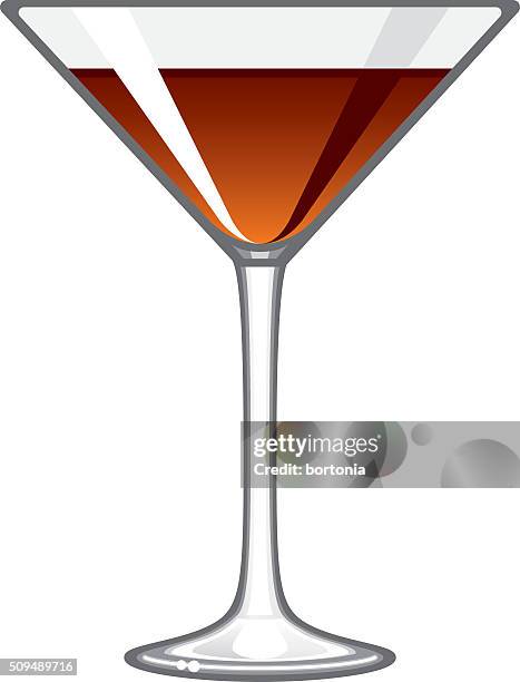 classic chocolate martini glass icon - chocolate martini stock illustrations