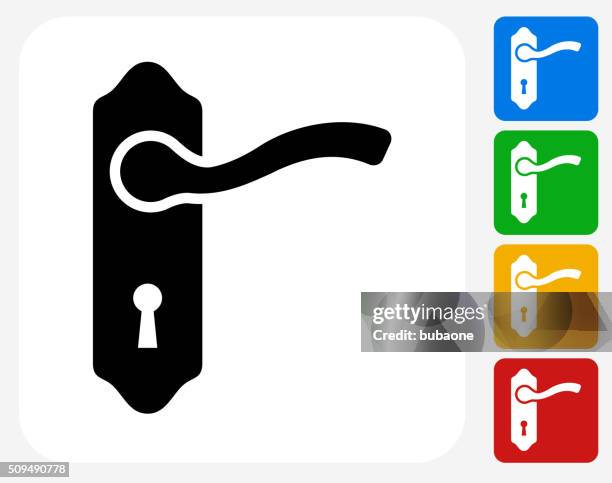 doorknob icon flat graphic design - doorknob illustration stock illustrations