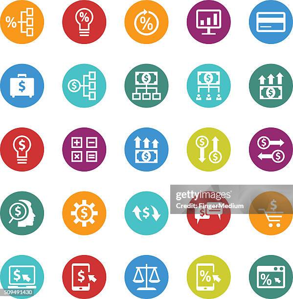 finance icon set - case scenario stock illustrations