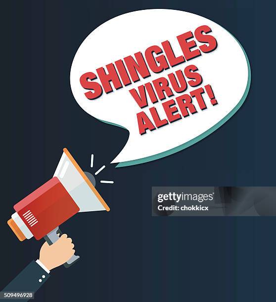 megaphone - shingles virus alert - herpes zoster stock illustrations