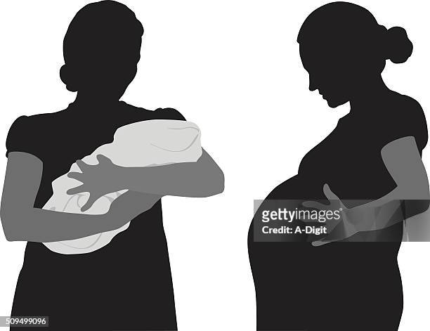 schwangerschaft und neugeborene - menschlicher bauch stock-grafiken, -clipart, -cartoons und -symbole