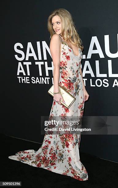 Model Elle Evans attends Saint Laurent at Hollywood Palladium on February 10, 2016 in Los Angeles, California.