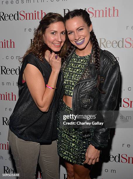 Reed Smith's Tiffany Almy and Brazzabelle attend the Reed Smith GRAMMY Party at The Sayers Club on February 10, 2016 in Hollywood, California.
