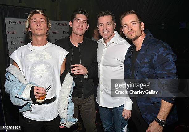 Roy English, Dan Griffin, Reed Smith's Ed Shapiro and Damon Sharpe attend the Reed Smith GRAMMY Party at The Sayers Club on February 10, 2016 in...