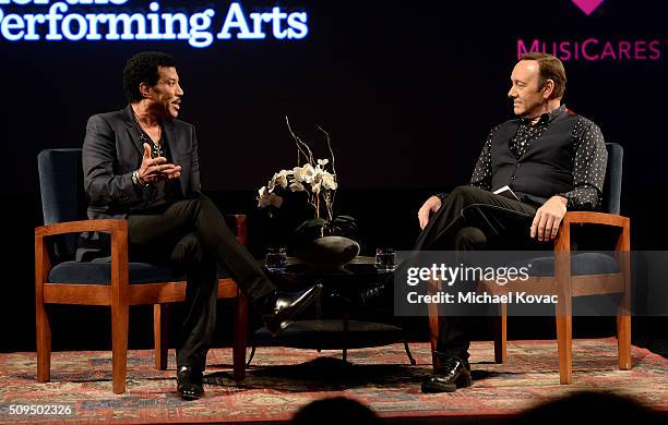 Actor Kevin Spacey interviews musician Lionel Richie at The 58th GRAMMY Awards - Arts & Ideas: An Evening With Lionel Richie at Wallis Annenberg...