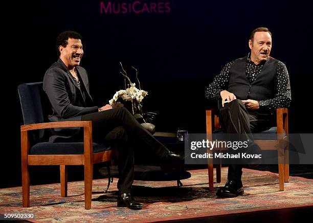 Actor Kevin Spacey interviews musician Lionel Richie at The 58th GRAMMY Awards - Arts & Ideas: An Evening With Lionel Richie at Wallis Annenberg...