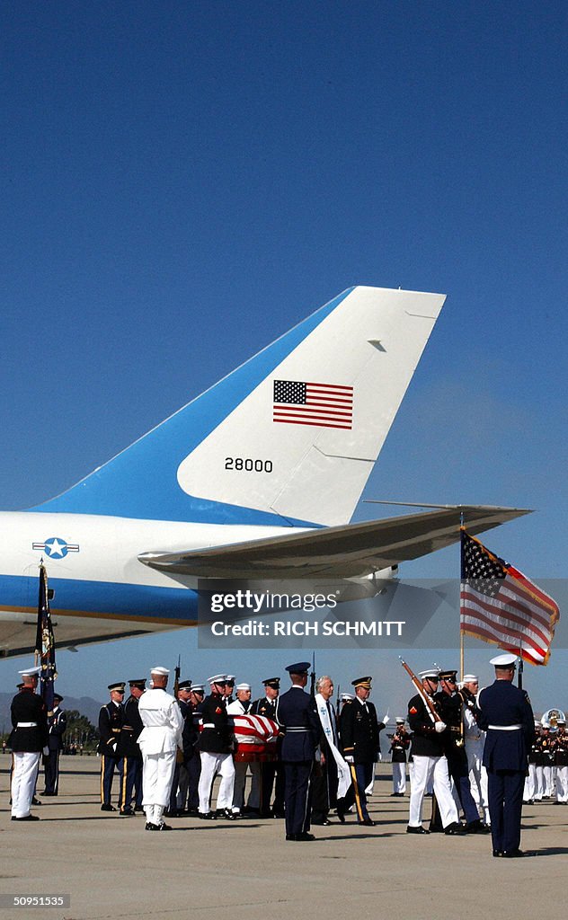 The remains of former president Ronald R