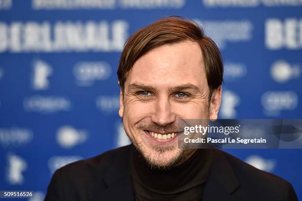 Lars Eidinger attends the International Jury press conference during the 66th Berlinale International Film Festival Berlin at Grand Hyatt Hotel on...