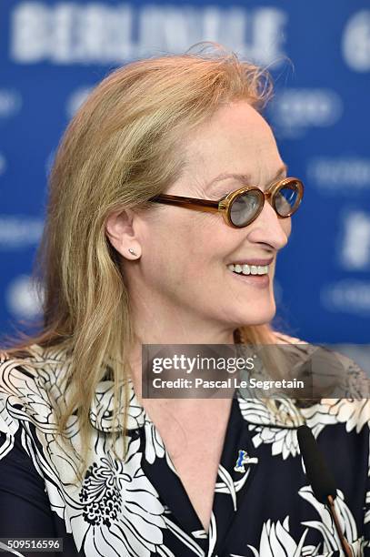 Meryl Streep attemds the International Jury press conference during the 66th Berlinale International Film Festival Berlin at Grand Hyatt Hotel on...