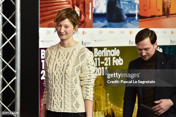 Alba Rohrwacher and Lars Eidinger attend the International Jury press conference during the 66th Berlinale International Film Festival Berlin at...