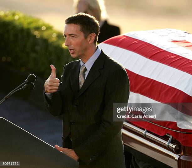 Ron Reagan Jr. Speaks at the interment ceremony for his father, former US President Ronald Reagan, at the Ronald Reagan Presidential Library June 11,...