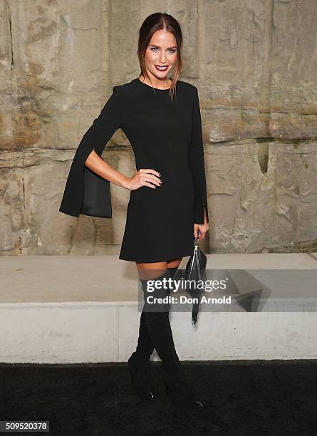 Jodi Anasta arrives ahead of the Myer AW16 Fashion Launch at Barangaroo Reserve on February 11, 2016 in Sydney, Australia.