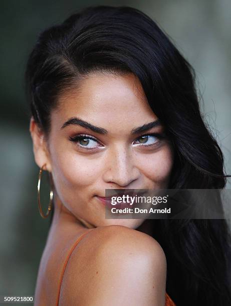 Shanina Shaik arrives ahead of the Myer AW16 Fashion Launch at Barangaroo Reserve on February 11, 2016 in Sydney, Australia.