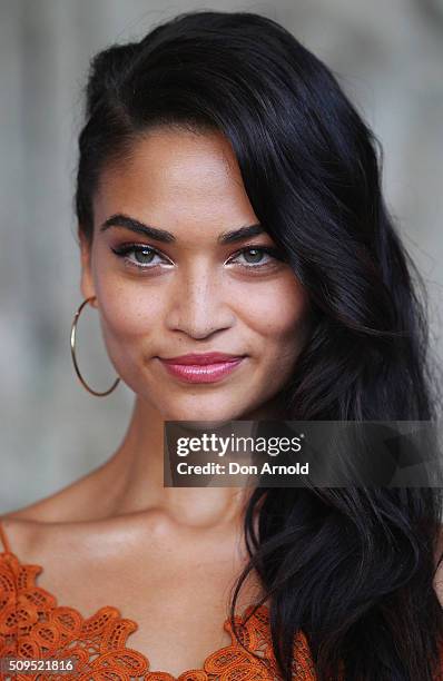 Shanina Shaik arrives ahead of the Myer AW16 Fashion Launch at Barangaroo Reserve on February 11, 2016 in Sydney, Australia.