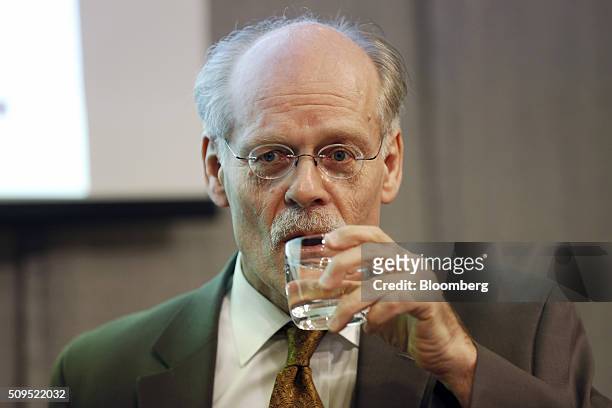 Stefan Ingves, governor of Sweden's central bank, also known as the Riksbank, pauses whilst speaking during a news conference to announce interest...