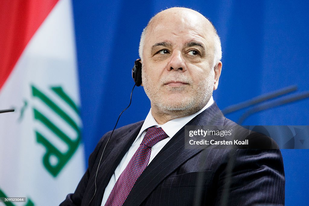 Iraqi Prime Minister Haider al-Abadi Meets With Angela Merkel