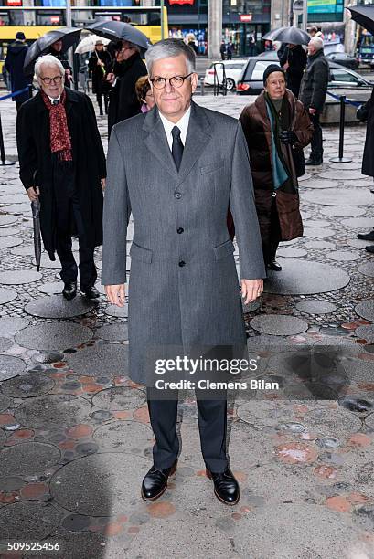 Thomas Bellut attends the Wolfgang Rademann memorial service on February 11, 2016 in Berlin, Germany.